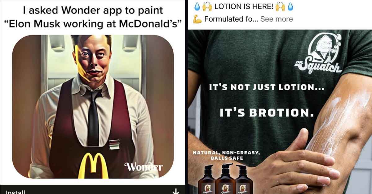 Cringe online ads - elon ai, bro lotion