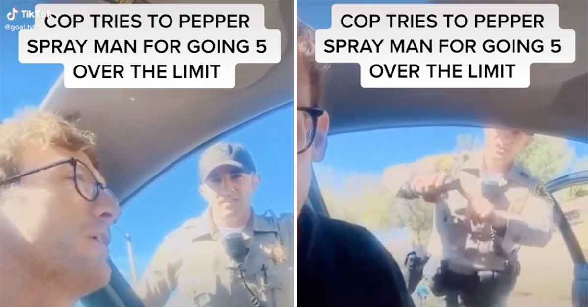 cop threatens to pepper spray man for going 5mph over the speed limit