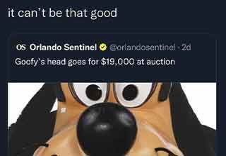 it can't be that good - goofy head goes for $19,000 at auction
