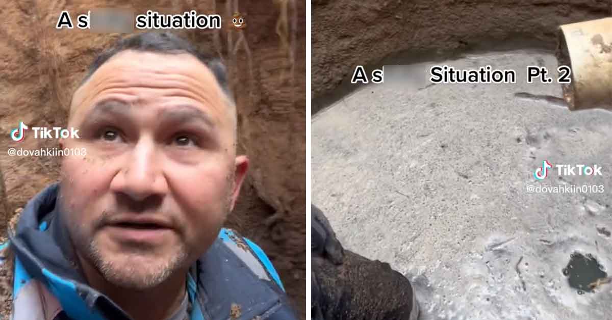 Amazon delivery driver falls into a six foot deep septic hole