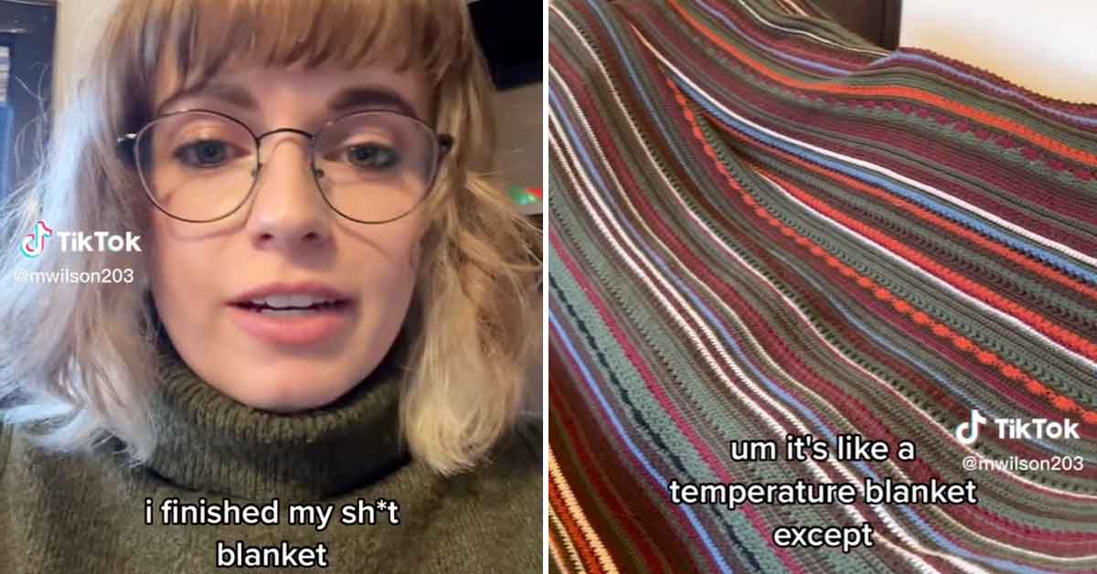 woman shares her shit blanket on tiktok documenting all the shits she took in 2022