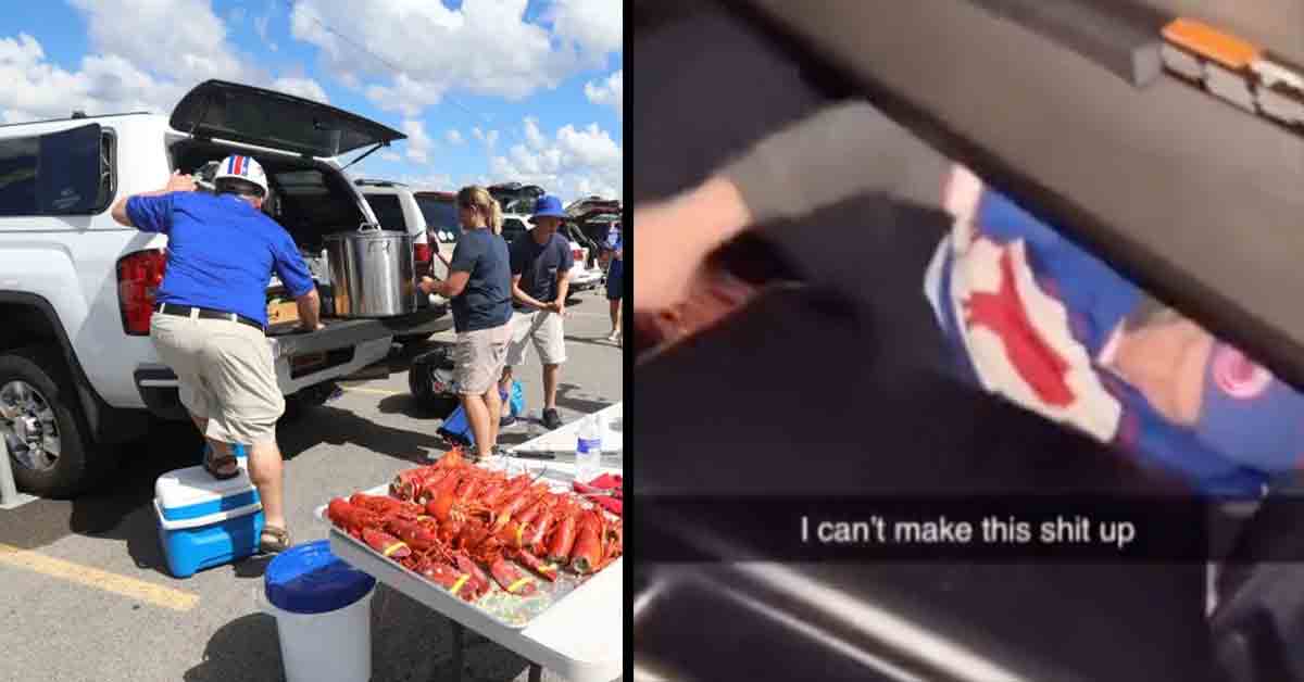 bills fan passes out in truck bed