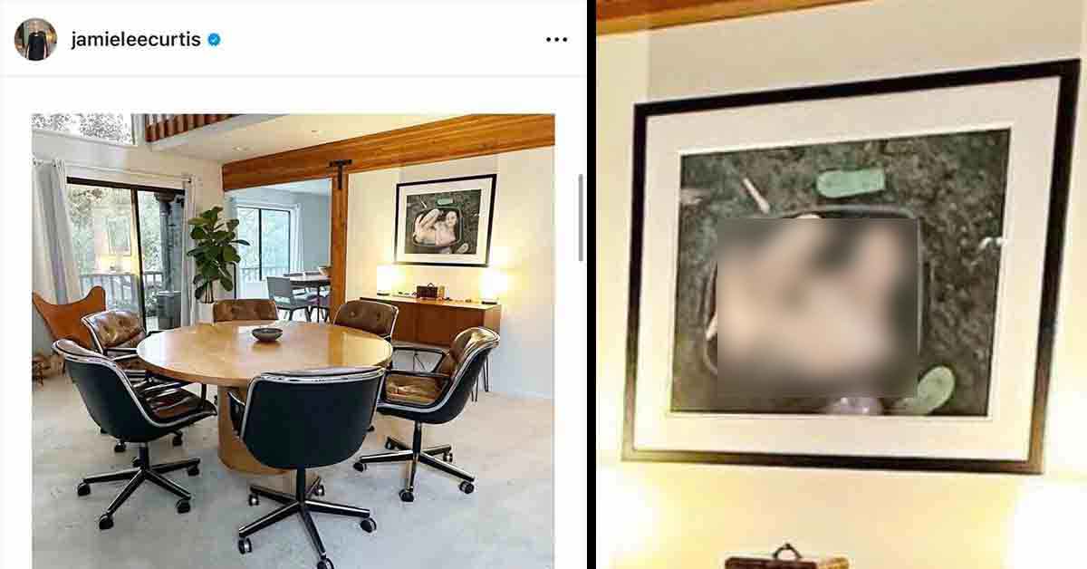Jamie Lee Curtis Deletes Instagram Post after People Noticed a Disturbing  Painting Hanging on Her Wall - Creepy Article