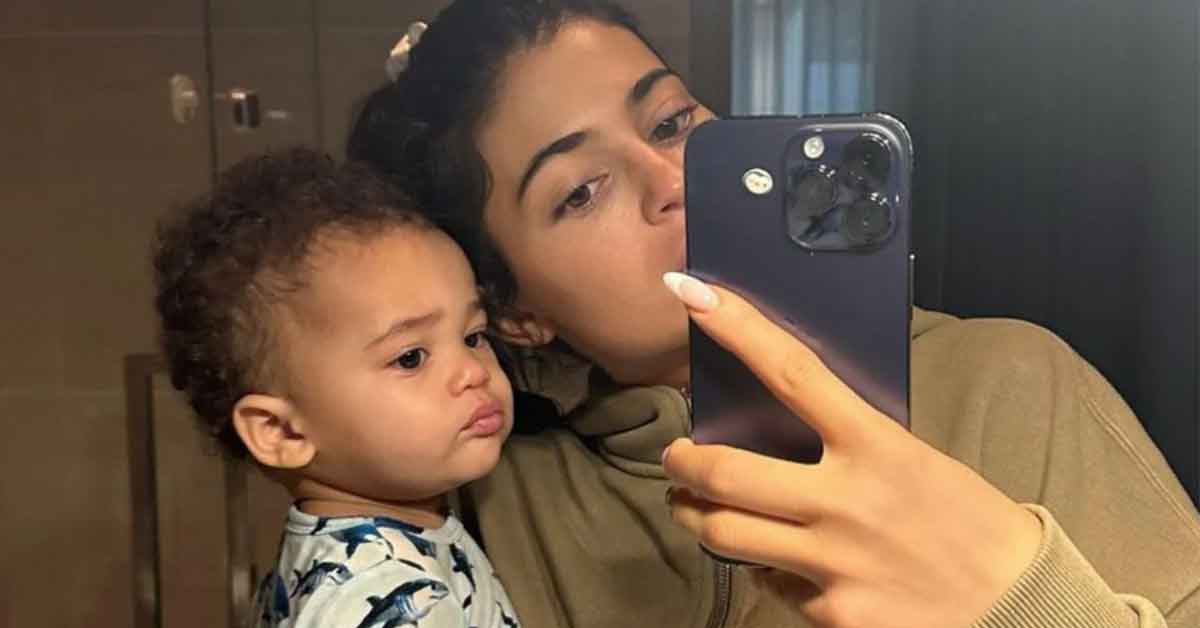 Kylie Jenner and her son Aire