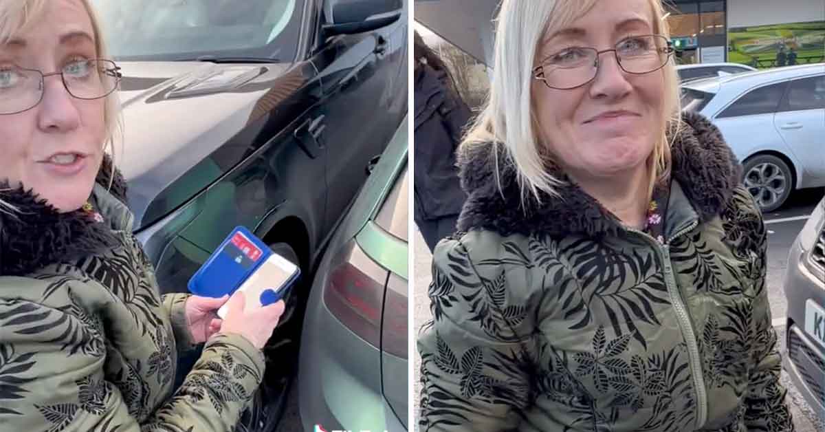 karen freaks out at driver after she parked her car too close to his