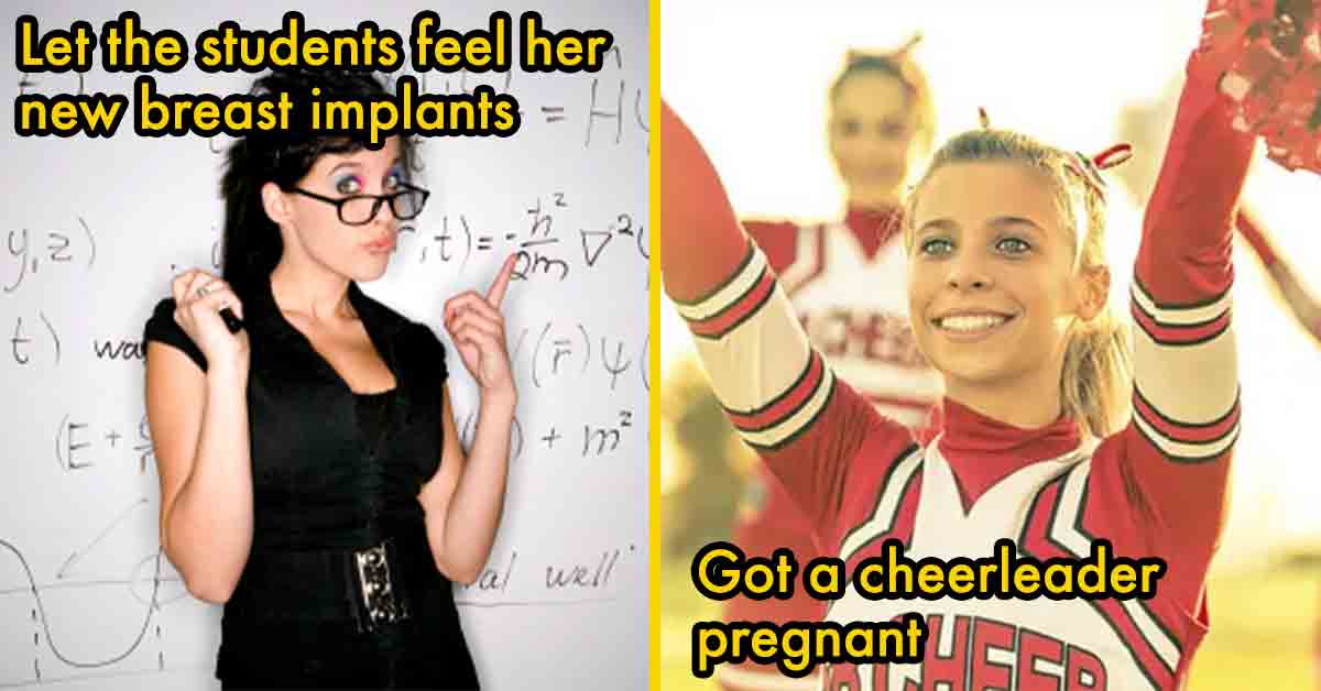 teacher's breasts and pregnant cheerleader