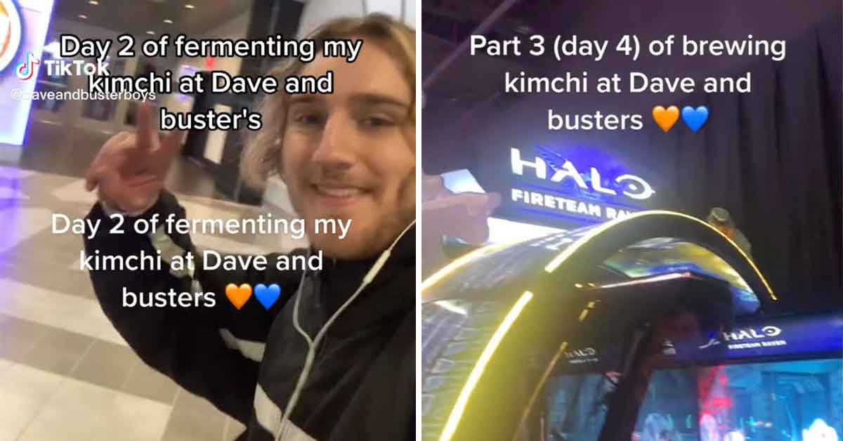 man decideds to ferment his kimchi in dave and busters