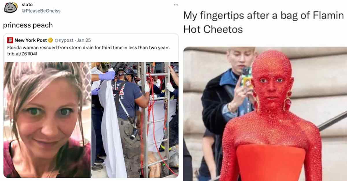 the funniest tweets of the week -  princess peach -  my fingertips after flamin hot cheetos