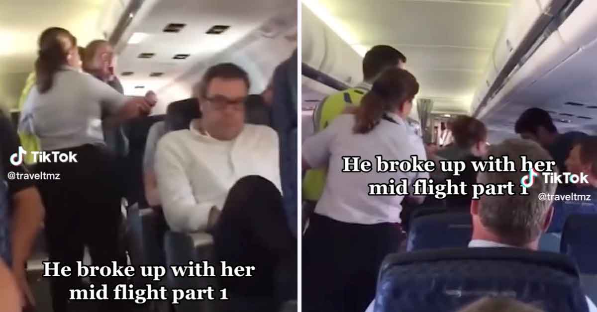 woman dumped mid-flight has a breakdown