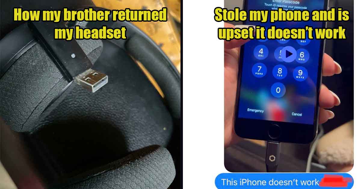 entitled relatives - headset, stolen phone