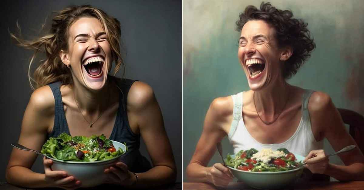 Ai Women eating salads
