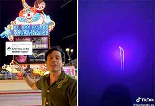 dude on tiktok makes a black light review of Las Vegas casino circus circus