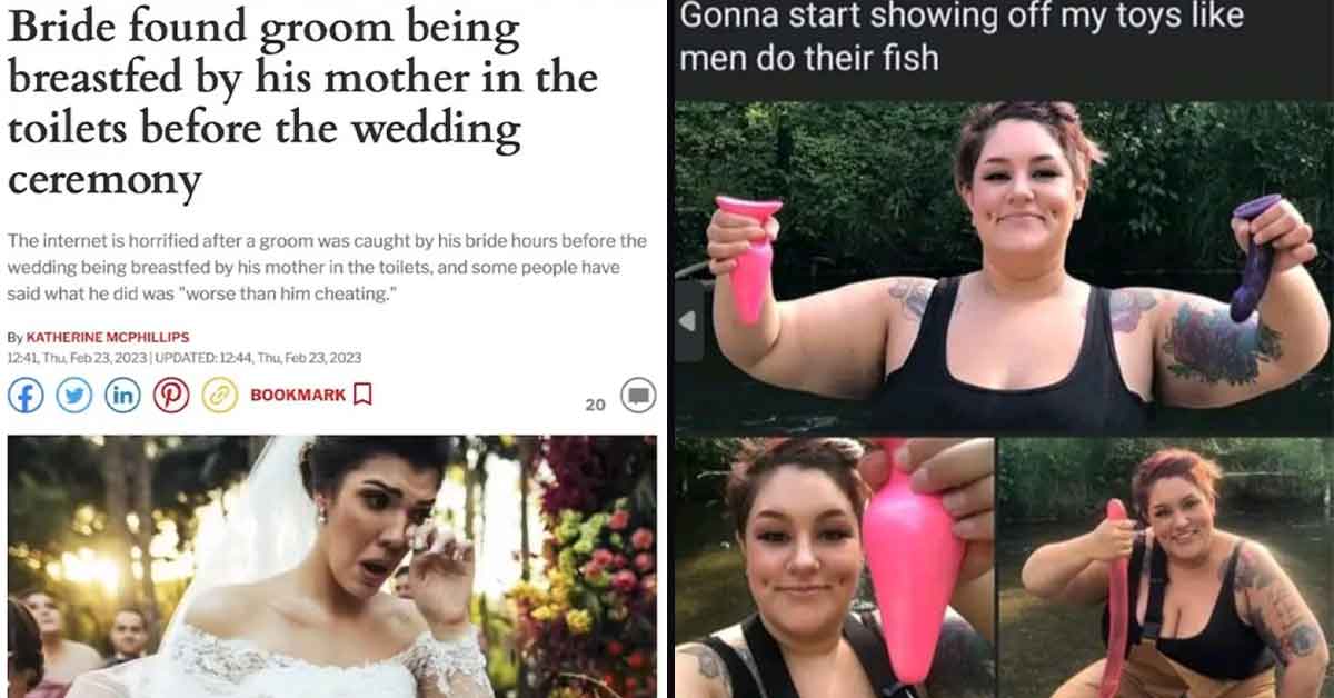 Facepalms and Cringe Pics - bride found husband brestfed