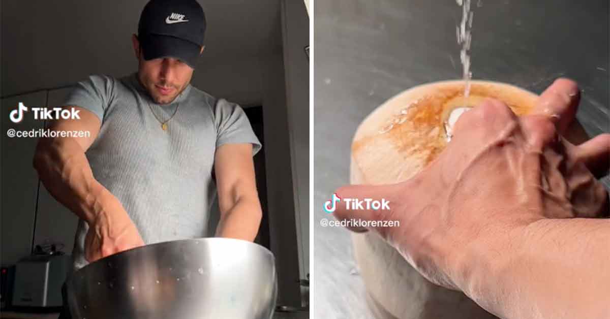 tiktok chef who shoves his finger inside a coconut