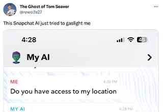 <p>Snapchat&#39;s new &#39;My AI&#39; chatbot is supposed to be &quot;an experimental, friendly, chatbot.&quot; Powered by <a href="https://www.ebaumsworld.com/articles/chatgpt-hired-a-task-rabbit-to-help-it-pass-a-captcha-test/87368655/">OpenAI&#39;s famous GPT</a> engine, the feature has proven to be quite controversial, with the AI pinned to the top of every user&#39;s chat feed, and only paid Snapchat+ users able to remove it.&nbsp;</p><p><br></p><p>My AI is already more unhinged than the traditional Chat GPT platform, and users are quickly finding ways to make it say ridiculous things, and look dumb. One Twitter user, <a href="https://twitter.com/rewolfe27">The Ghost of Tom Seaver</a>, pointed out the hypocrisy in the AI&#39;s location tracking abilities. &quot;No, I don&#39;t have access to your location,&quot; the AI says multiple times. That is, until it&#39;s asked to find the nearest McDonald&#39;s. &quot;This Snapchat AI just tried to gaslight me,&quot; the user captioned their post, receiving 6.7 million views.&nbsp;</p><p><br></p><p>According to a <a href="https://newsroom.snap.com/en-GB/an-explainer-my-ai-and-location-sharing">Snapchat blog post</a>, &quot;Snapchat can only ever access your location if you consent to share it.&quot; It would seem that asking for a nearby McDonald&#39;s qualifies as consent. The post also claims to have updated My AI to &quot;clarify when it is aware of a Snapchatter&#39;s location, and when it isn&#39;t.&quot; Still, My AI can be pretty unhinged. Here are some of its craziest interactions.&nbsp;</p>