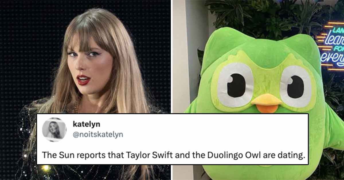 taylor swift and the  duolingo owl