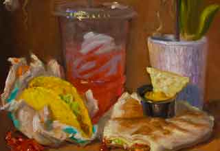 <p><a href="https://twitter.com/NoahVerrier">Noah Verrier</a> is an artist who uses their skills as a painter to capture still life as we've never seen before; through the lens of fast food and Gatorade.&nbsp;</p><p><br></p><p>Sharing their oil paintings on Twitter, Verrier has amassed a loyal following that intersects the world of art and fast food. Their work is stunning yet provocative, as they capture the modern world through a form of art that is often associated with the past.&nbsp;</p><p><br></p><p>If their painting of blue Gatorade bottles or Taco Bell orders doesn't speak to you, then you need to check yourself for a pulse.&nbsp;</p><p><br></p><p>Hang these in the MOMA stat.&nbsp;</p><p><br></p><p><br></p><p><br></p><p><br></p>