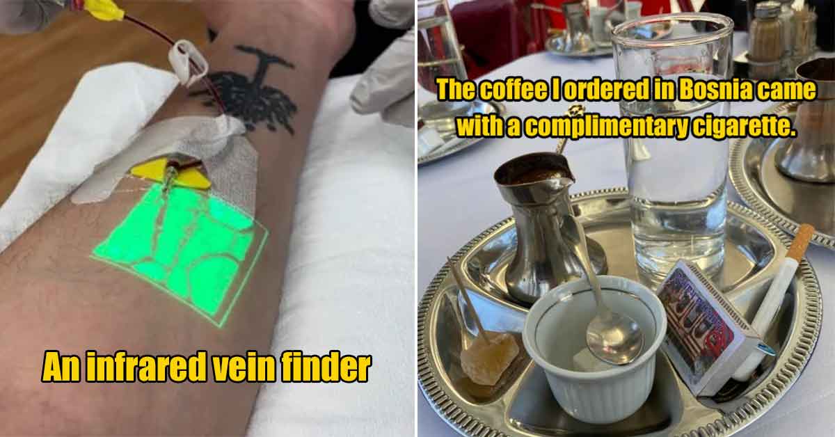cool vein finder -  free cigarette with coffee