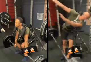 Clueless Weightlifter Nearly Decapitates Himself