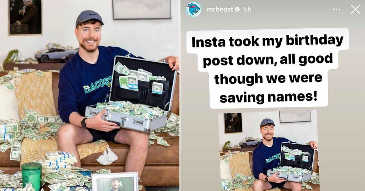 Instagram took down MrBeast's birthday giveaway post