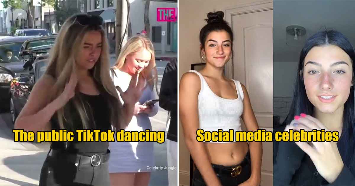 social media celebrities -  charli -  doing tiktok dances in public