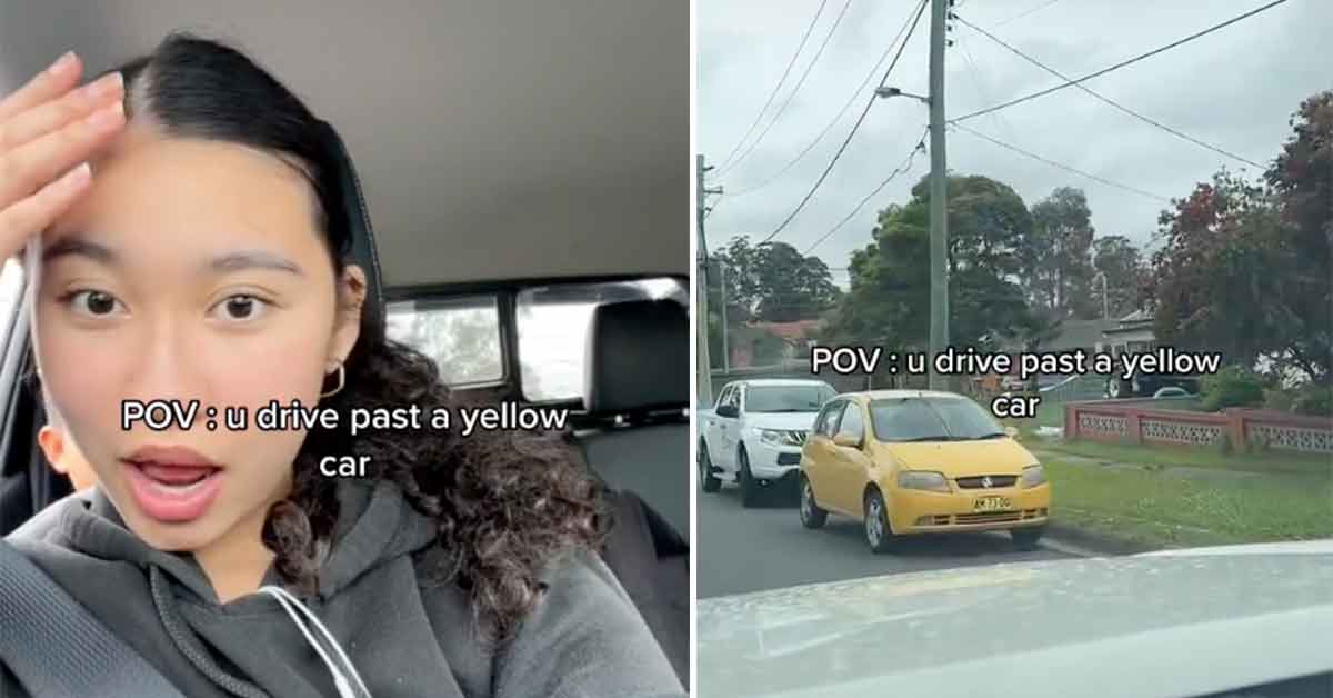 the yellow car trend  from tiktok