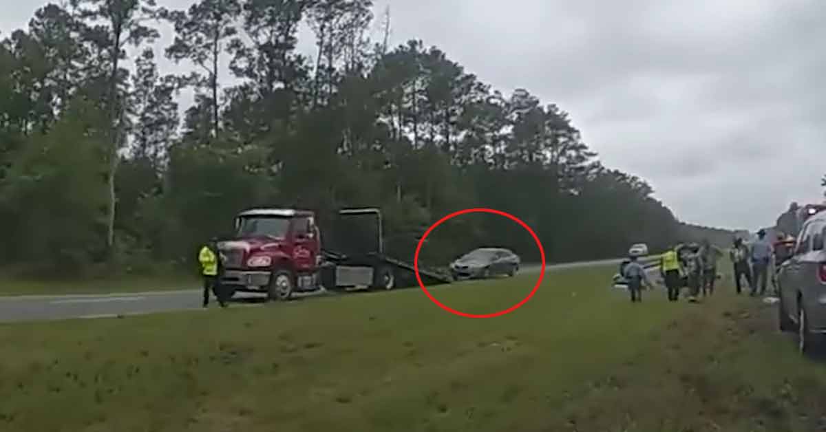 Car Launches off Tow Truck Ramp Due To a Distracted Driver