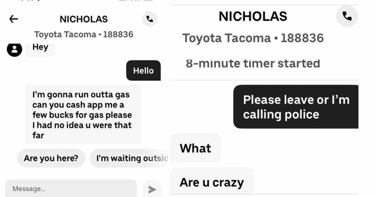 man threatens to call the cops on his Uber Eats driver