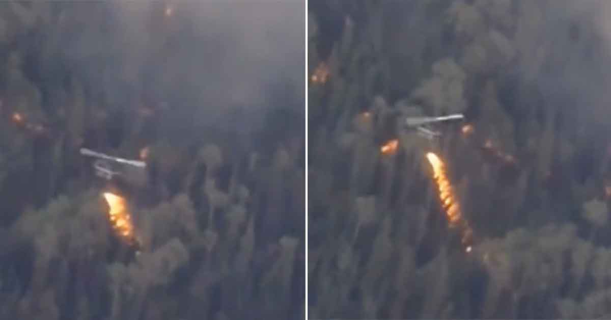 flame-throwing helicopter said to be the source of the Canadian wildfires