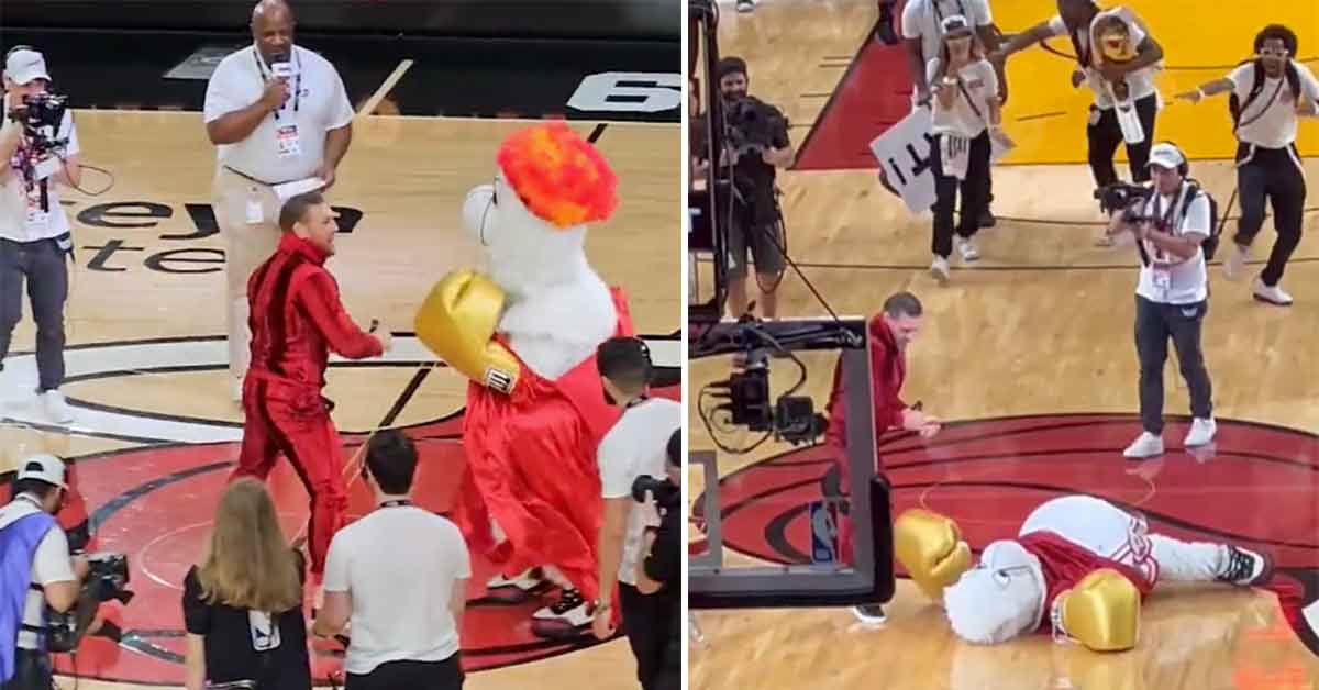 Conor McGregor punches Miami Heat mascot in the head