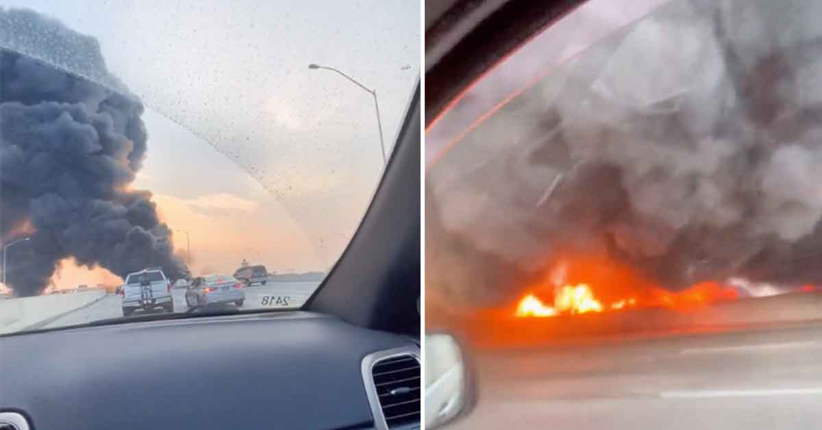 I-95 bridge fire caught by drivers moments before collapse