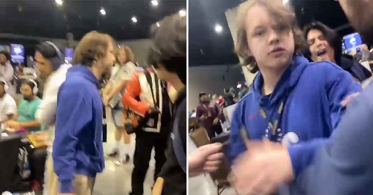 gamer punches camera man after losing in competition