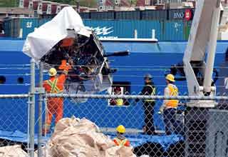 <p>The OceanGate submarine, which imploded last week while on its descent to the Titanic has been recovered and images of the wrecked submarine have been released.&nbsp;</p><p><br></p><p>OceanGate CEO Stockton Rush has been accused of "ignoring warning signs" that his submarine was ill-designed and according to Futurism, the controversial carbon fiber hull used in the vessel was allegedly "expired."&nbsp;</p><p><br></p><p>Researchers were unsure if they'd be able to recover the wrecked submarine, and while the images can be difficult to make out, the submarine's "rear landing gear" can be seen in one of the images.&nbsp;</p>