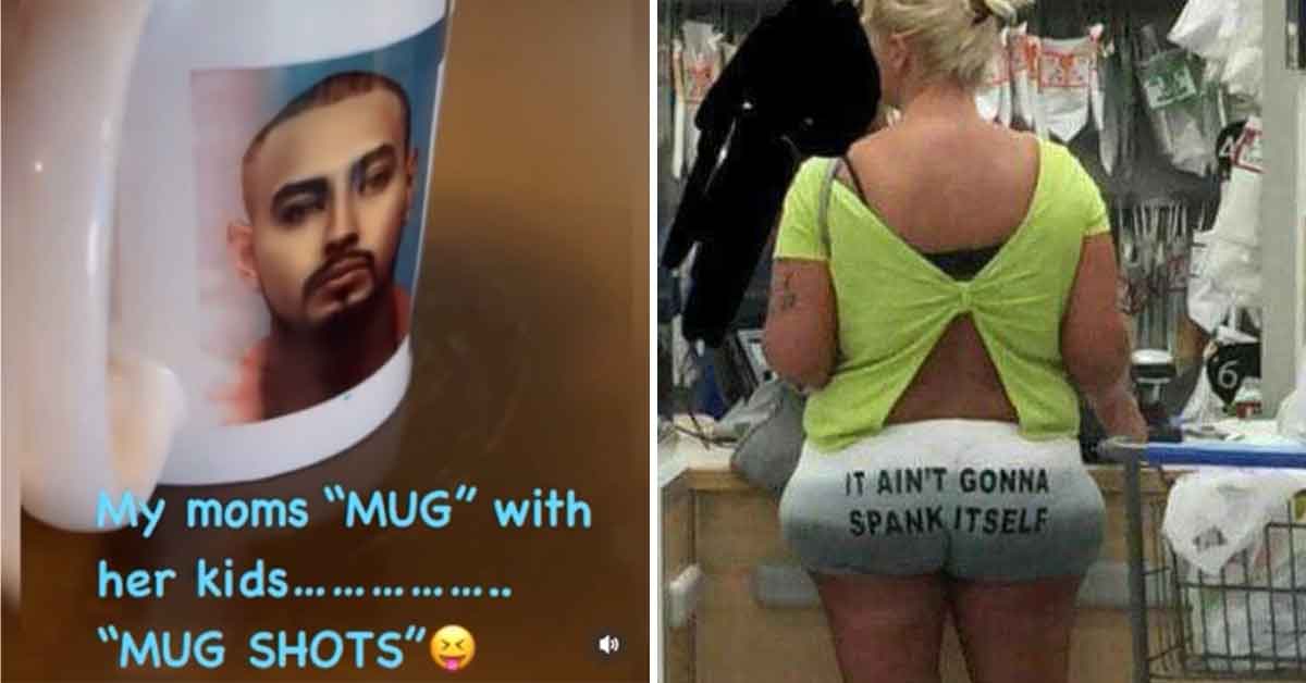 woman wearing booty shorts that say it ain't going to spank itself