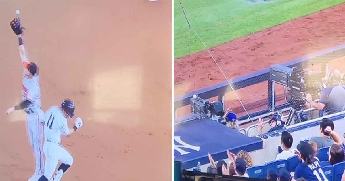 yankees cameraman hit in the head with baseball