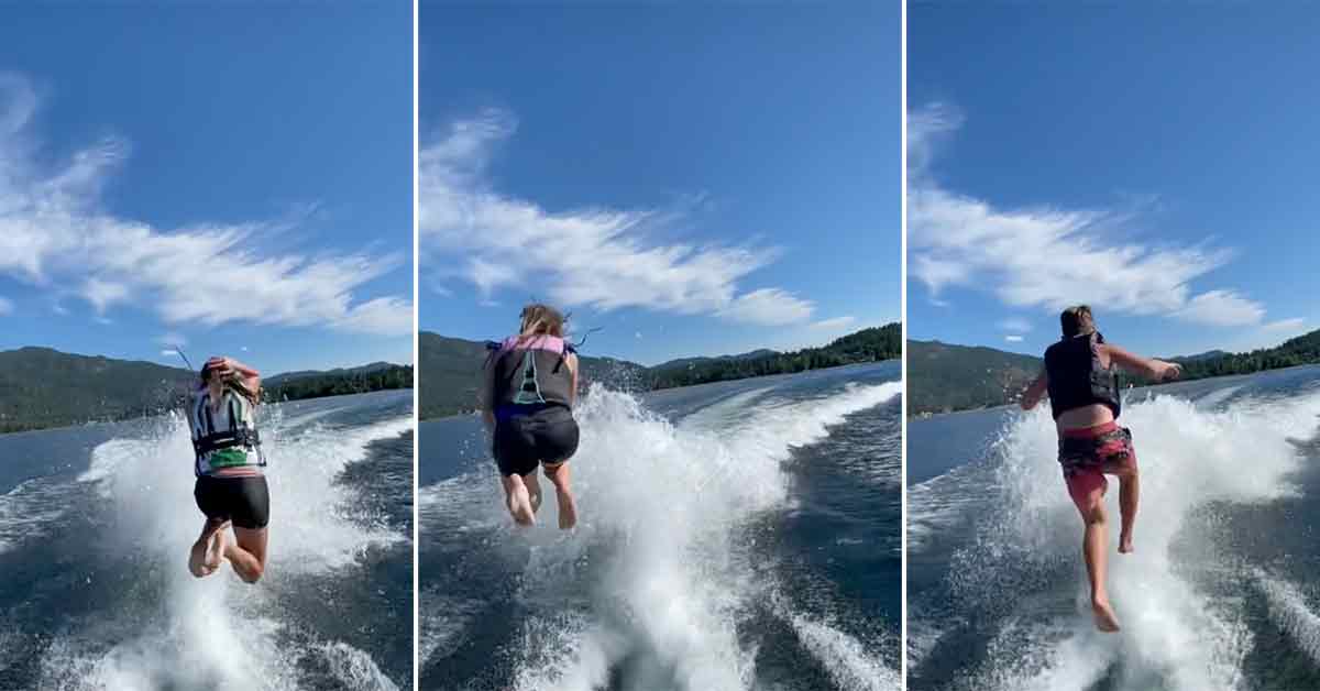 tiktok boat jumping has claimed the lives of four people -  people jumping off the back of boats