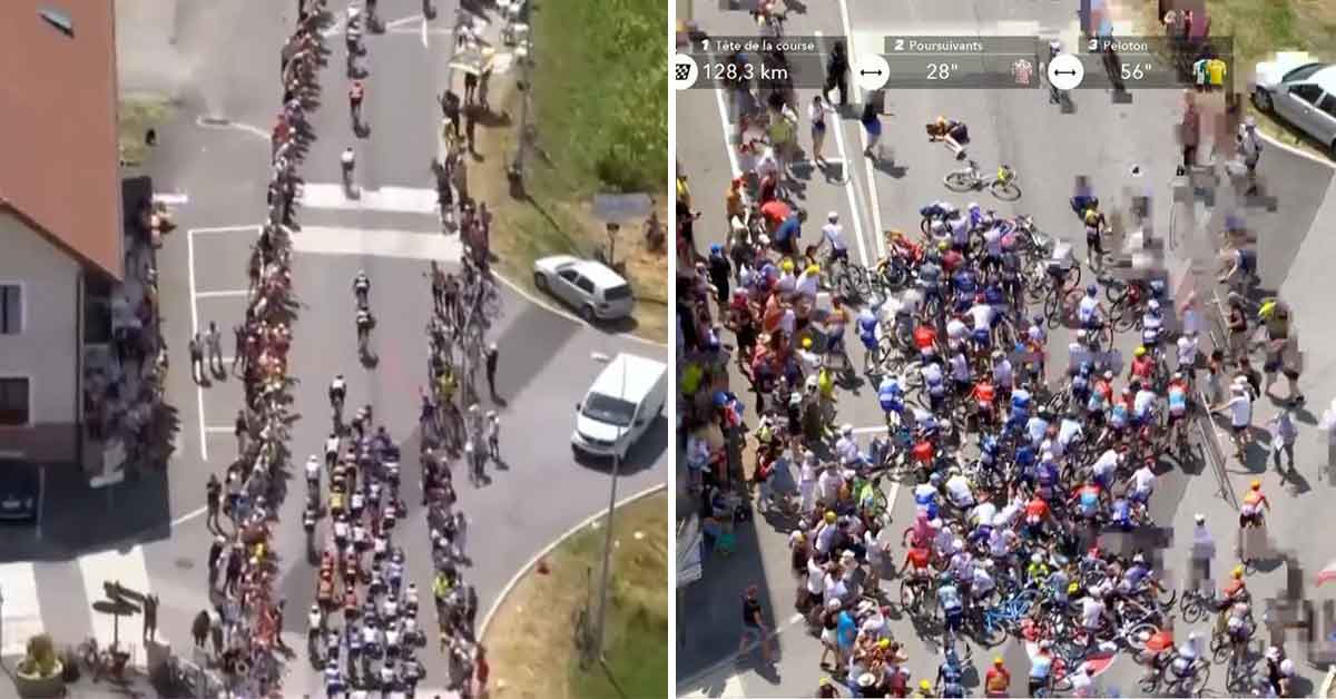 tour de france crash - selfie