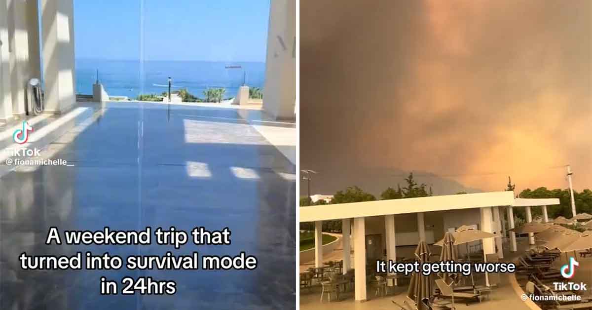 Influencer's Idyllic Greece Vacation Gets Ruined By Wild Fire Smoke