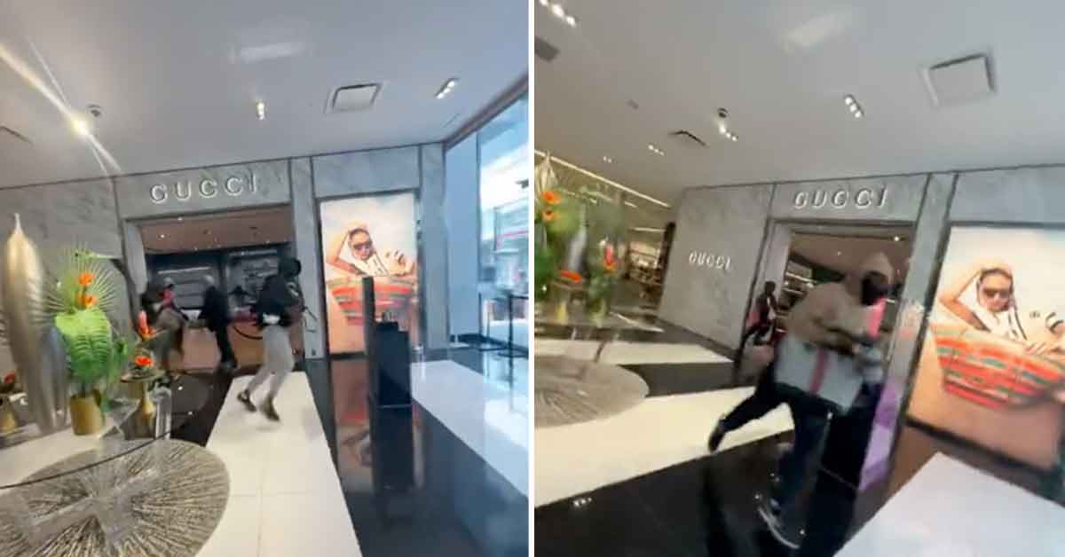 Robbers Sprint From Gucci Store With Arms Full of Designer Digs In Viral Daytime Robbery