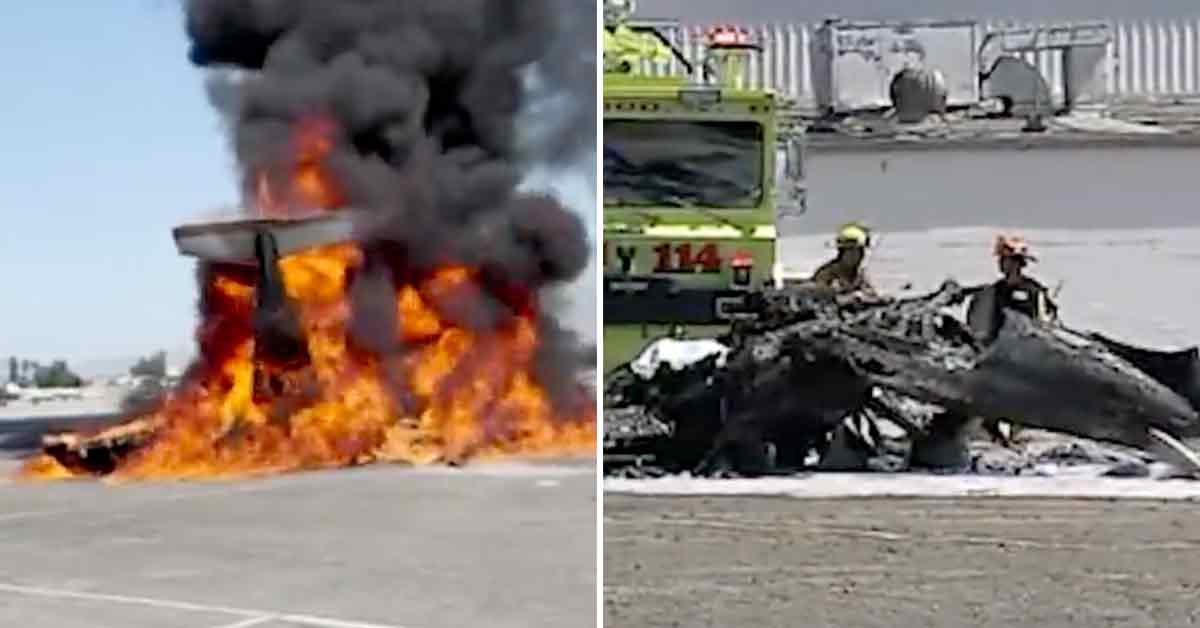 Crash Sets Airplane Ablaze At California Airport