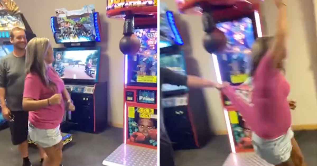 Woman Knocks Herself Out Playing Boxer Arcade Game