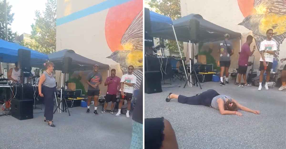 'We Can’t Have Auntie on the Floor': Woman Crashes Block Party and Busts Down