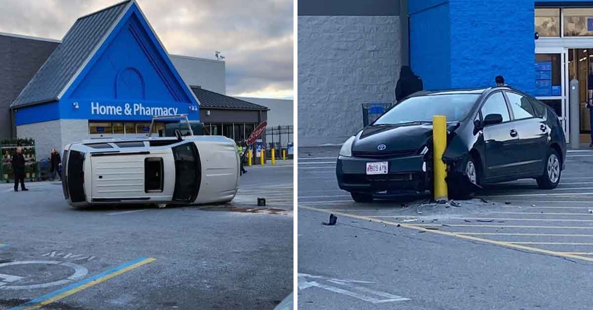 The Walmart Parking Lot Pole That People Just Can't Stop Crashing Into