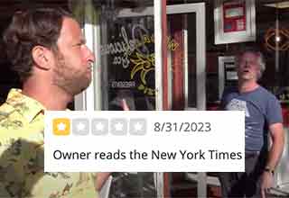 <p dir="ltr">Barstool Sports overlord Dave Portnoy didn’t mince words when it came to his latest pizza review, condemning Dragon Pizza in Somerville, Massachusetts <a href="https://www.ebaumsworld.com/articles/let-me-be-clear-fk-you-barstool-overlord-dave-portnoy-exchanges-f-bombs-and-middle-fingers-with-pizzeria-owner-after-bad-review/87439870/">as “messy” and “trash,”</a> adjectives that proved to be fighting words to owner Charlie Redd.</p><p dir="ltr"><br></p><p dir="ltr">“Let me be a little clearer, move on. Don’t stand in front of my business,” Redd angrily told Portnoy during their second encounter.</p><p data-empty="true"><br></p><p dir="ltr">“Let me be clear, f**k you,” the media mogul replied, a response that launched 1,000 F-bombs, a middle finger and roasts about t-shirt size.&nbsp;</p>