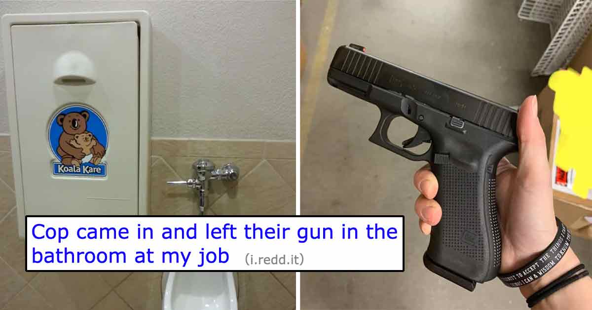 Employee Finds Gun on Bathroom Baby-Changing Table Left By Oblivious Cop