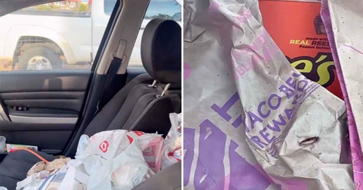 Inside world's filthiest car that is so full of rotting takeaways and trash  cops have to pull over food-addict drive