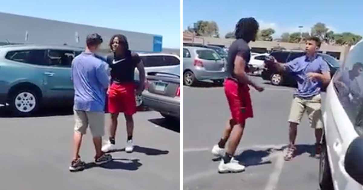 Dude Gets Instant Karma and a Beating After Stalking Shopper, Breaking His Car Window