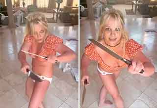 Britney Shares Video of Her Dancing With Knives