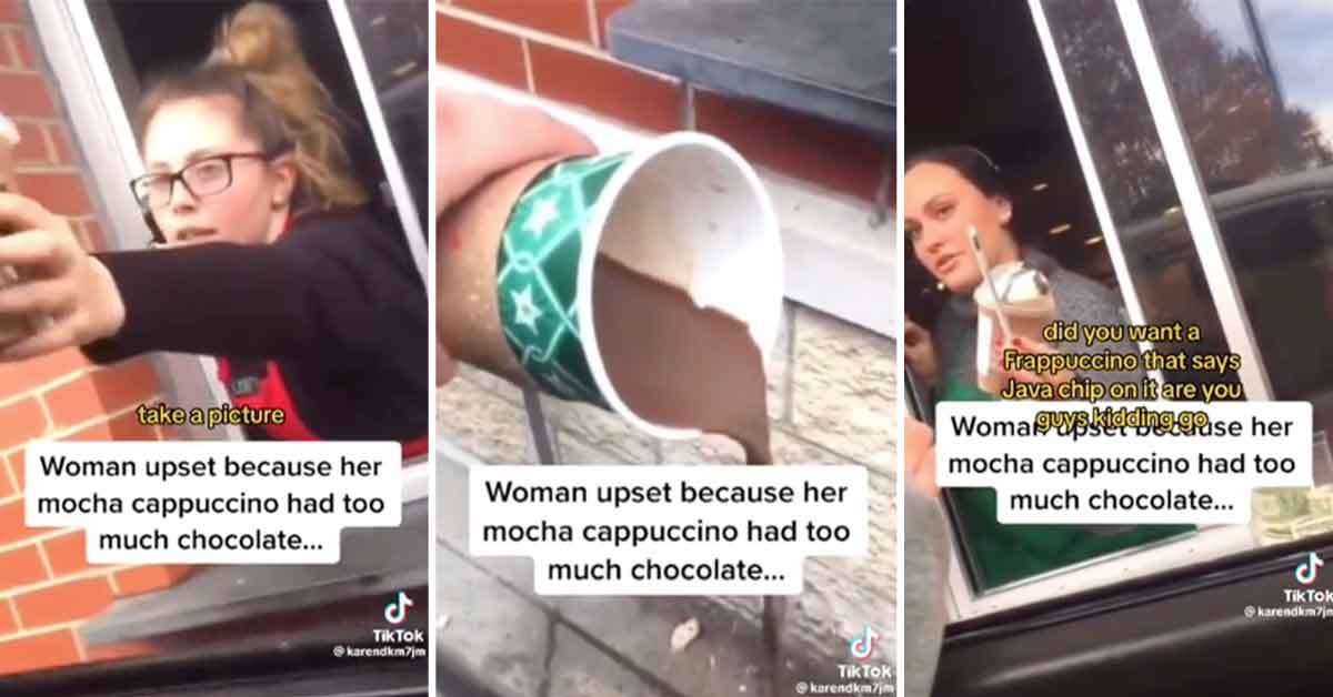 Entitled Karen Pours Starbucks Mocha On the Ground Because it Has Too Much Chocolate