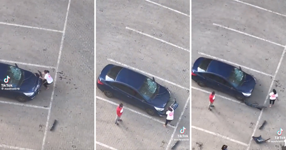 Woman Tears Up Her Ex's Car With Her Bare Hands Right In Front of Him